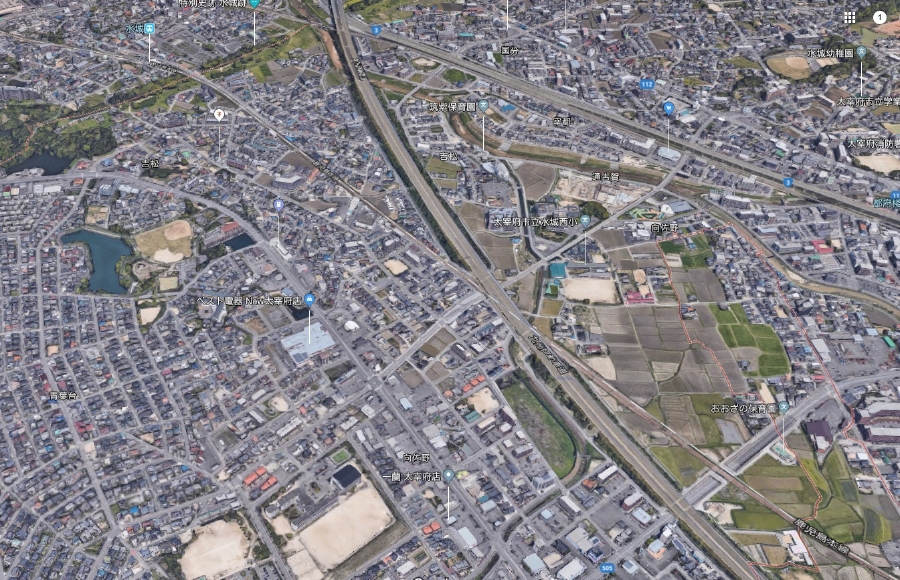 太宰府市上空写真