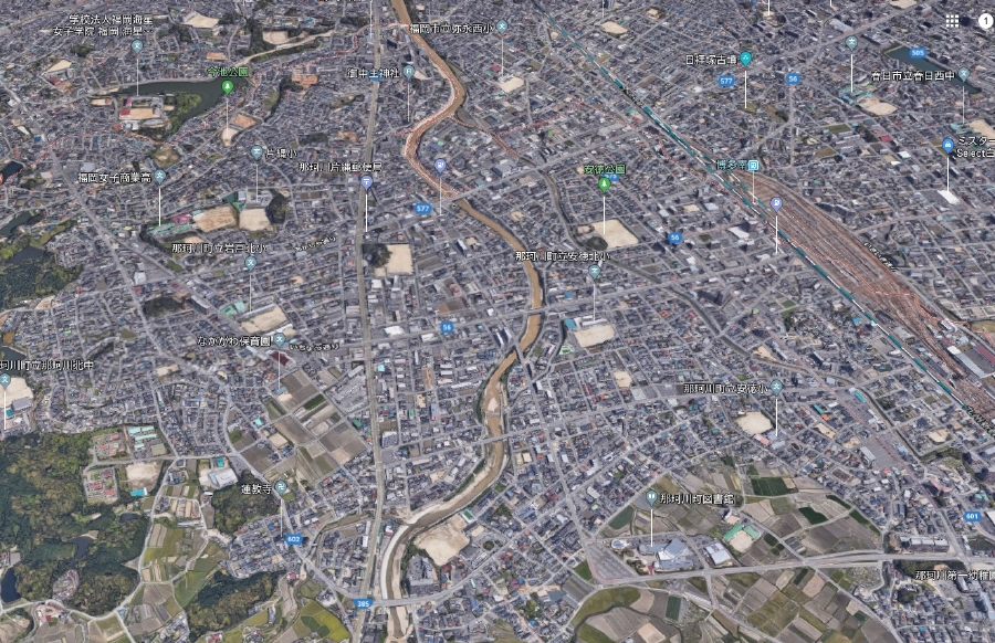 筑紫郡那珂川町上空写真