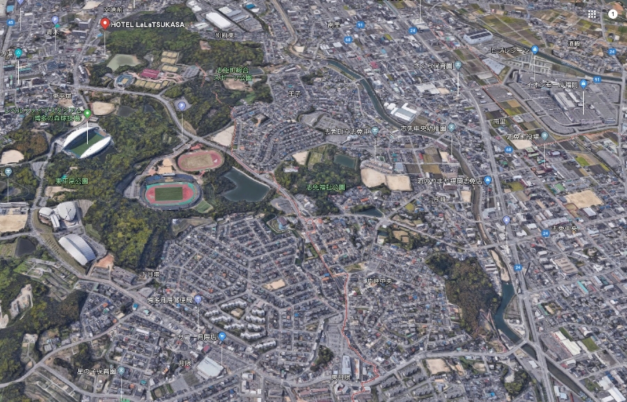 糟屋郡志免町上空