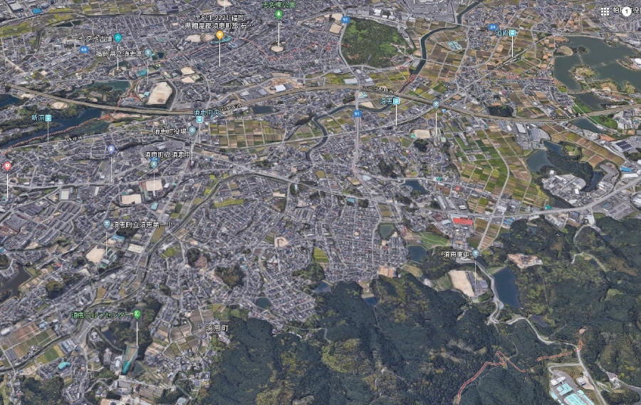 糟屋郡須恵町上空