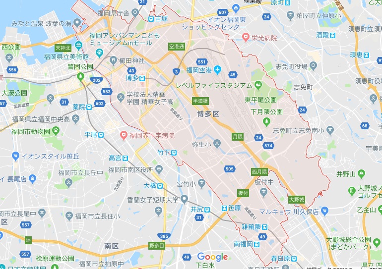 福岡市博多区地図