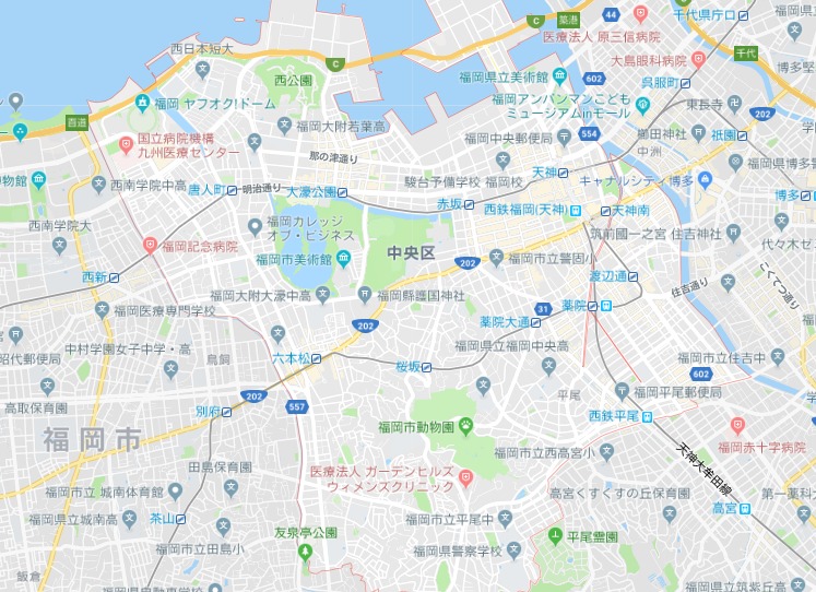 福岡市中央区地図