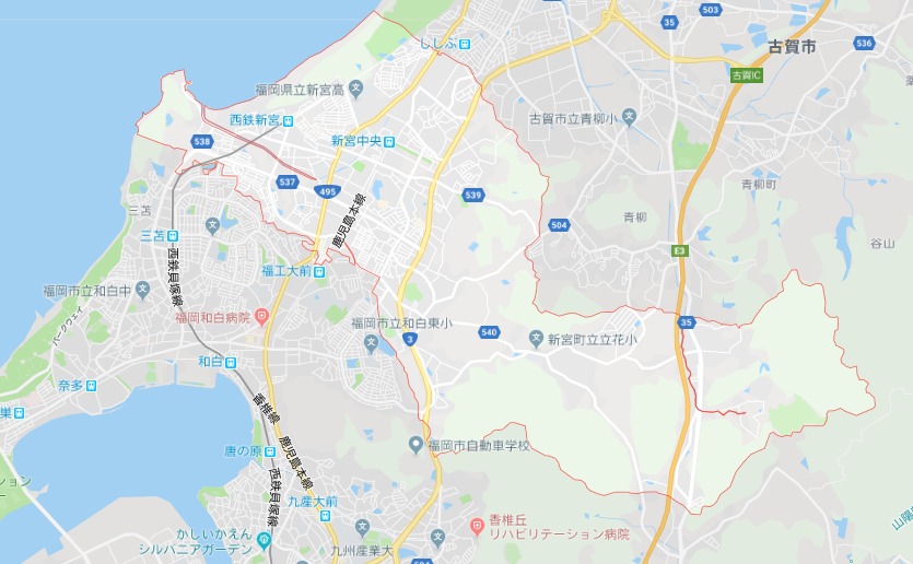 糟屋郡新宮町地図