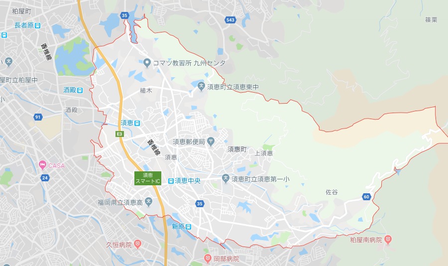 糟屋郡須惠町地図