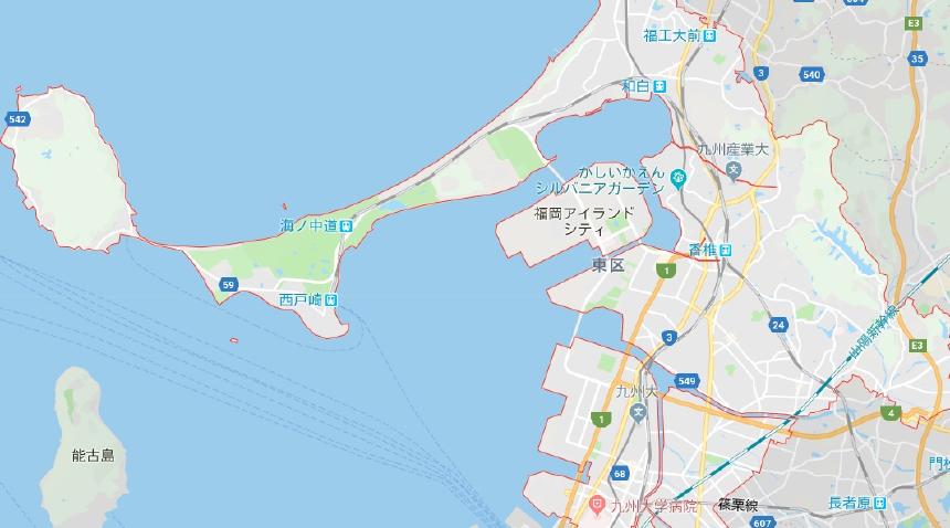 福岡市東区地図