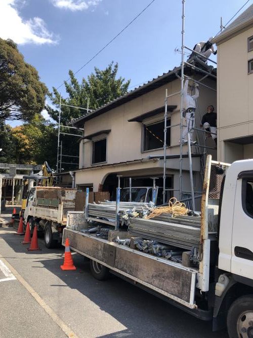解体業務　足場組みたて