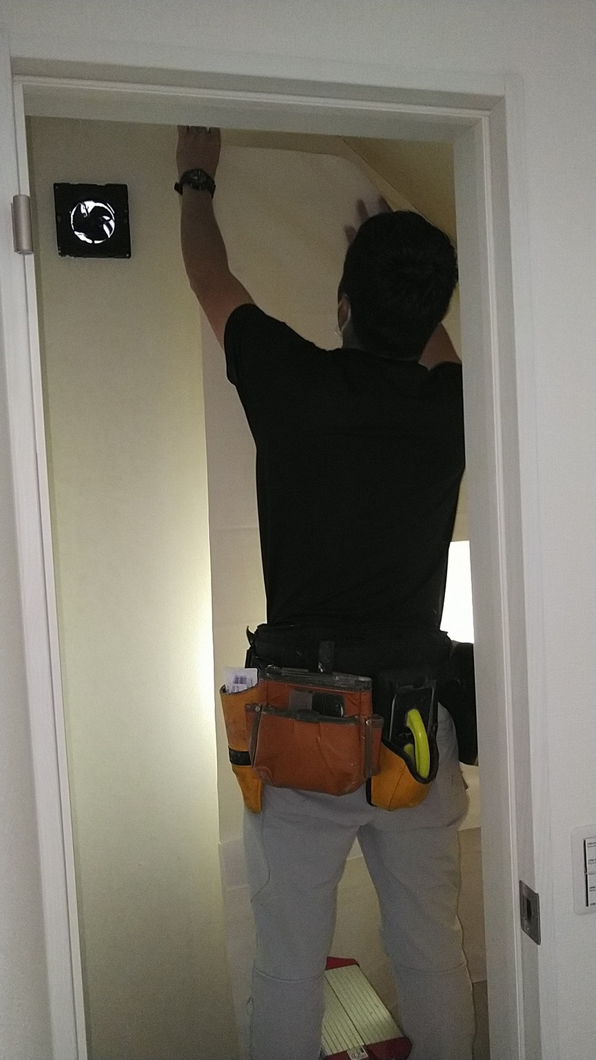 新築一戸建てトイレクロス貼替