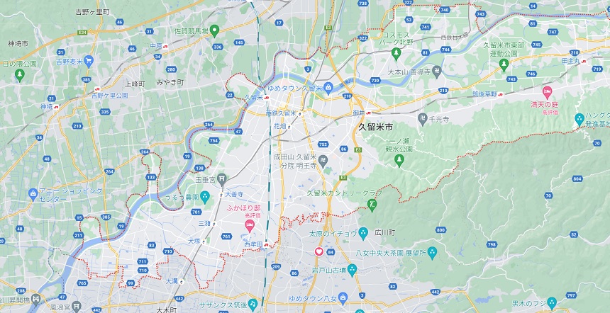 福岡県久留米市地図
