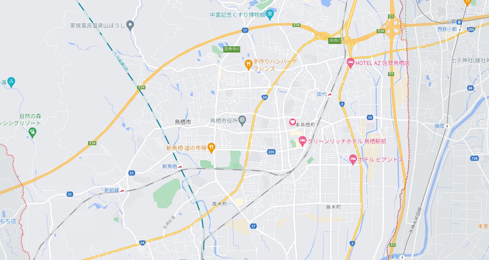 佐賀県鳥栖市地図