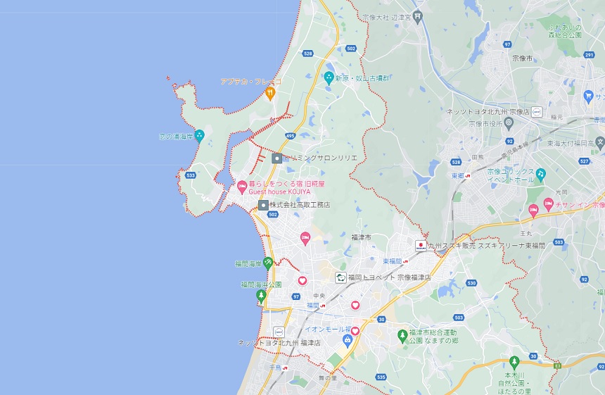福岡県福津市地図