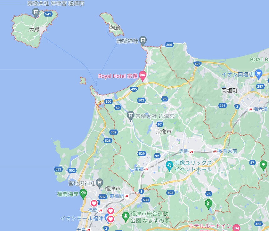 福岡県宗像市地図