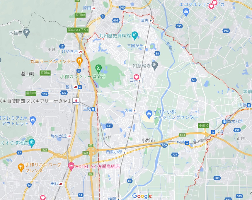 福岡県小郡市地図