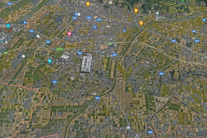 福岡県朝倉市上空