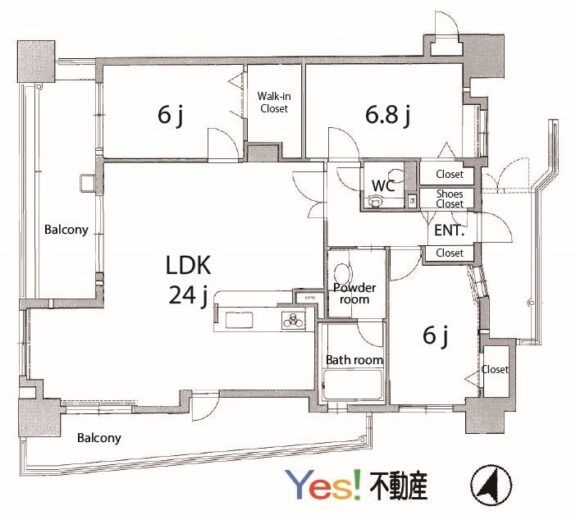 福岡市中央区大手門1丁目アクタス大手門パークシティ５F 間取り