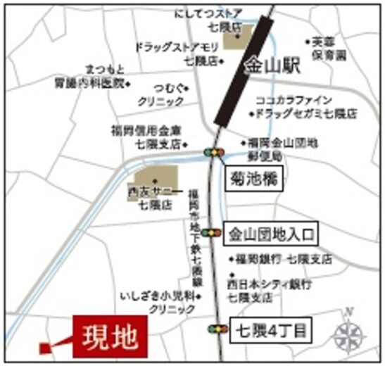 福岡市城南区七隈４丁目の戸建てのマップ
